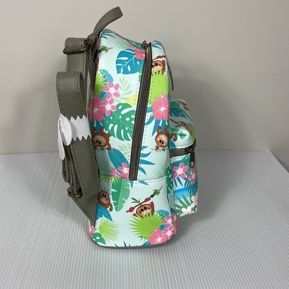 Disney Loungefly mini backpack Moana Pua Hei Hei Kakamora tropical floral NWT main image 4